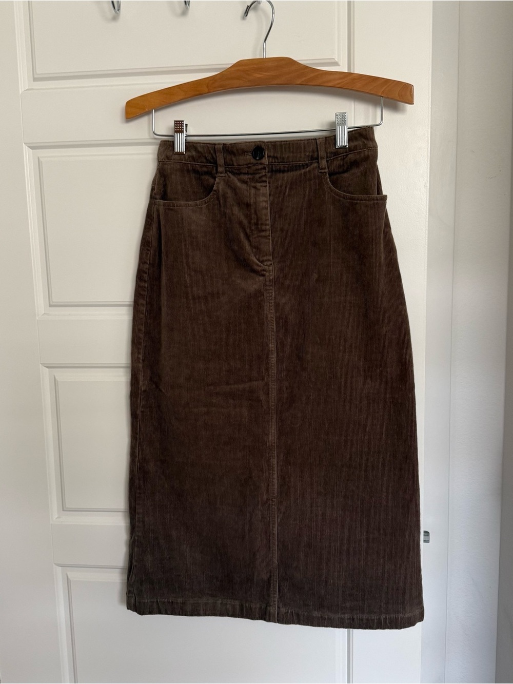 Musinsa Brown Corduroy Midi Skirt
